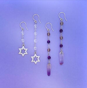 Vera Crus Amethyst Smoky quartz earrings